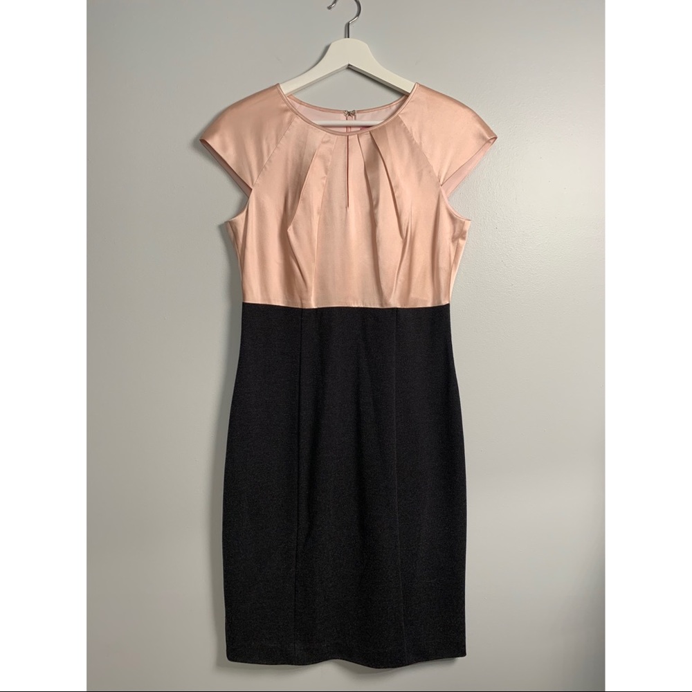 Pink Satin And Grey Dress